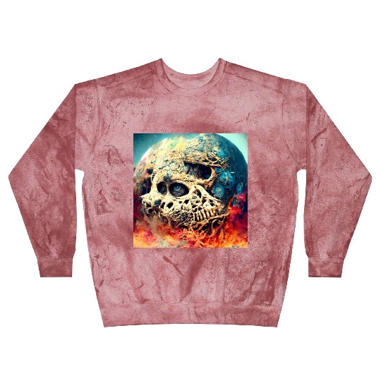 Extremely Realistic Skull in Abstract Art Blast Sweatshirts