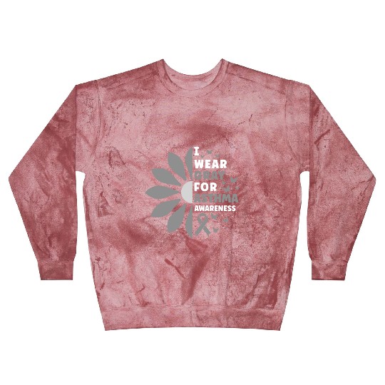 I Wear Grey For Asthma Awareness Gray Ribbon Blast Sweatshirts