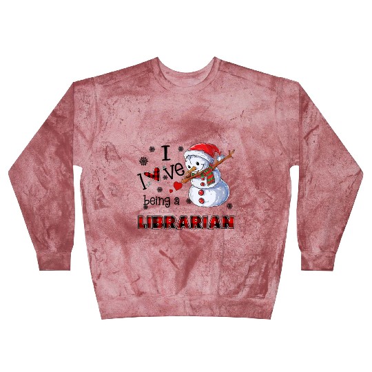 I Love Being A Librarian Snowman Dab Christmas Blast Sweatshirts