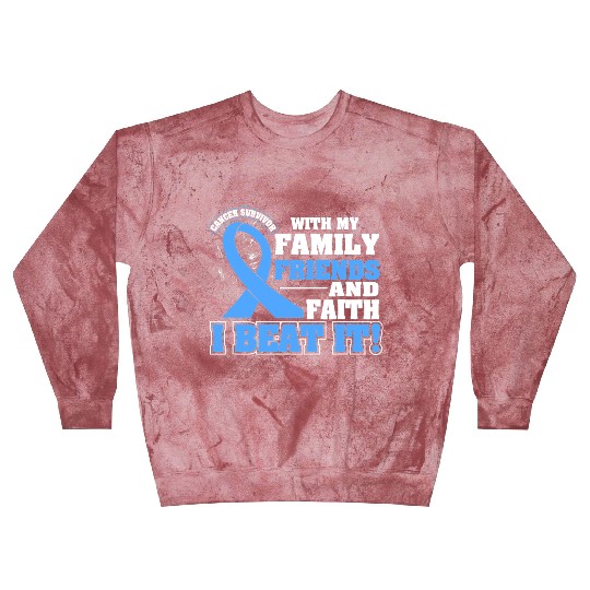 Family Faith I Beat It Prostate Cancer Awareness Blast Sweatshirts