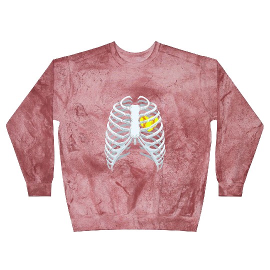 Funny Softbal Heart Skeleton Rib Cage Halloween Blast Sweatshirts