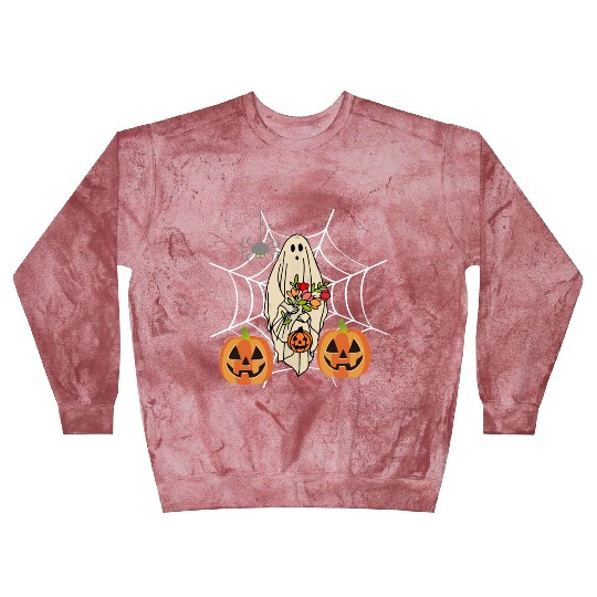 Halloween Costume Floral Ghost Pumpkin SpiderWeb Blast Sweatshirts