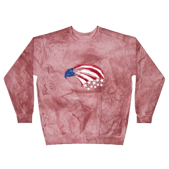 Bald Eagle US Flag Colors Patriotic 4th Of July Blast Sweatshirts