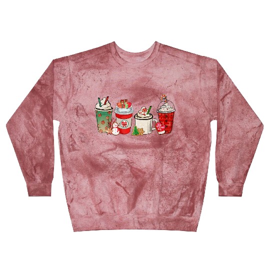 Merry Christmas Coffee Snowman Latte Peppermint Blast Sweatshirts