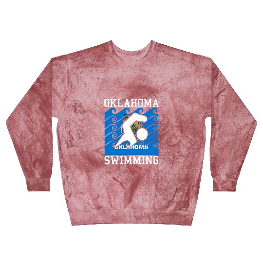 Oklahoma Flag Swimming Team Swim Swimmer US State Blast Sweatshirts