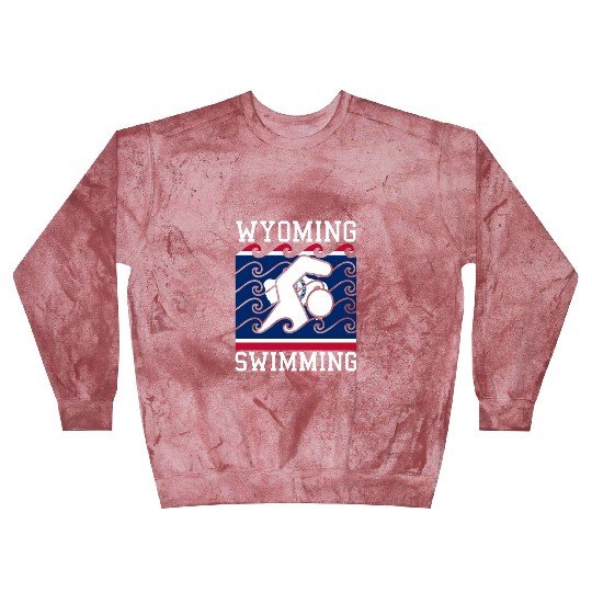 Wyoming Flag Swimming Team Swim Swimmer US State Blast Sweatshirts
