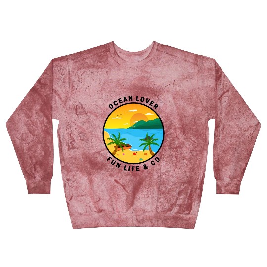 Ocean Lover And Cool Illustration Of A Island Blast Sweatshirts
