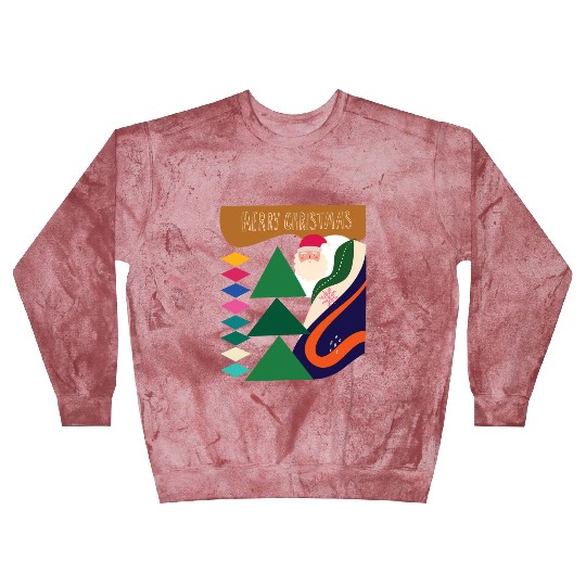 Merry Christmas Santa Abstract Colorful Blast Sweatshirts