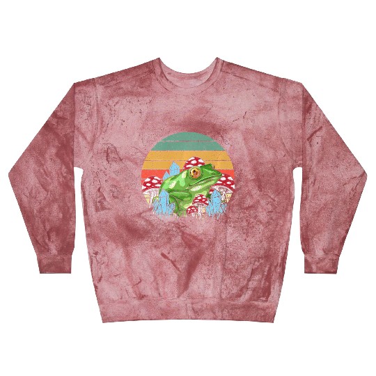Retro Realistic Toad Frog Mushrooms Blast Sweatshirts