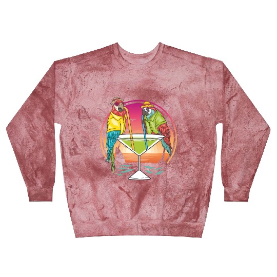 Parrots Drinking Margarita Hawaiian Birds Gift Blast Sweatshirts