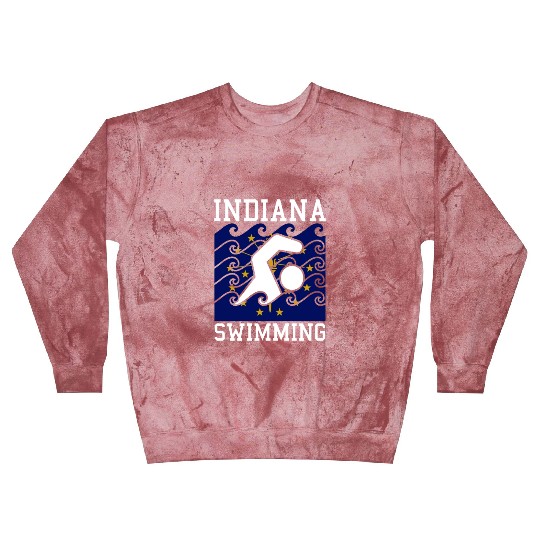 Indiana Flag Swimming Team Swim Swimmer US State Blast Sweatshirts