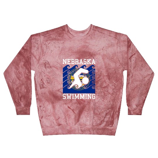 Nebraska Flag Swimming Team Swim Swimmer US State Blast Sweatshirts