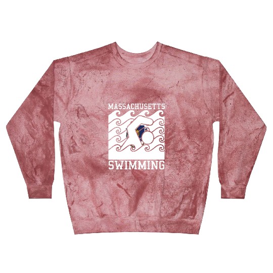Massachusetts Flag Swimming Team Swim Swimmer US S Blast Sweatshirts
