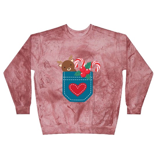 Christmas moose peppermint pocket Blast Sweatshirts