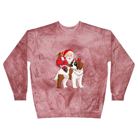 Saint Bernard Christmas Santa Claus Xmas Pajama Blast Sweatshirts