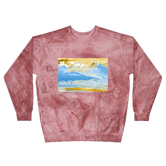 Golden Blue Mountain Lake Blast Sweatshirts