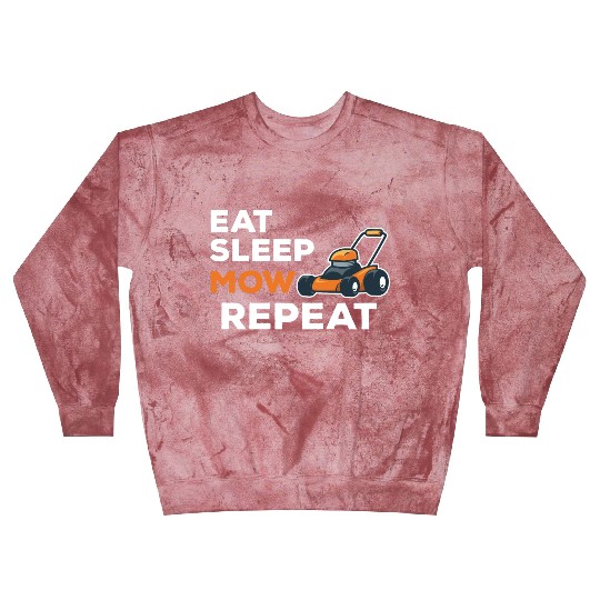 Eat Sleep Mow Repeat Funny Quote Landscaper Grass Blast Sweatshirts