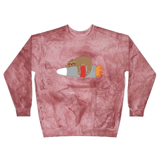 A Sloth sleeping on a rocket Blast Sweatshirts