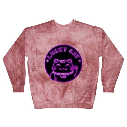 Purple neon lucky cat Blast Sweatshirts