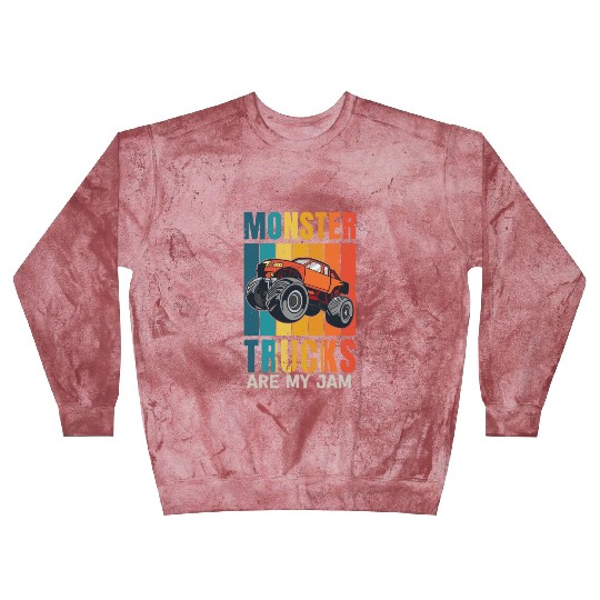 Monster Trucks Are My Jam Vintage Retro Blast Sweatshirts