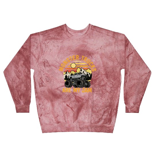 Monster Trucks Are My Jam Vintage Retro Blast Sweatshirts