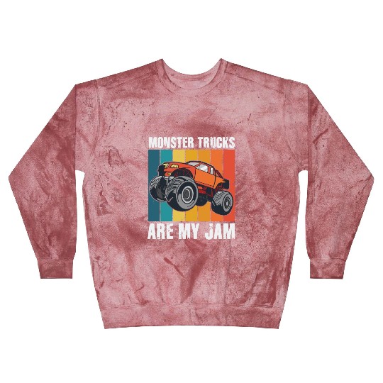 Monster Trucks Are My Jam Vintage Retro Blast Sweatshirts