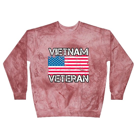 Vietnam Veteran Vintage Us Flag Military Vet Blast Sweatshirts