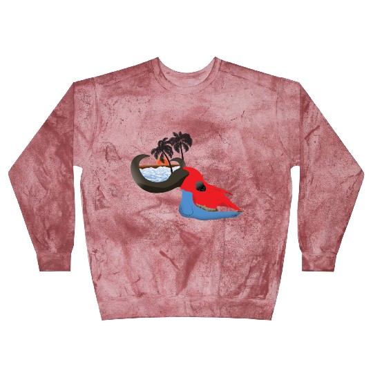 buffalo skull colorful Blast Sweatshirts