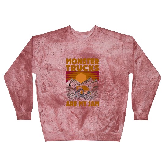 Monster Trucks Are My Jam Vintage Retro Blast Sweatshirts