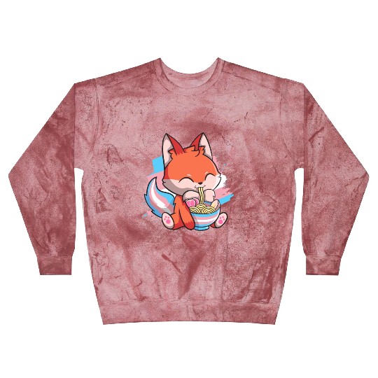 Transgender Pride Kawaii Fox Ramen Noodles Trans F Blast Sweatshirts