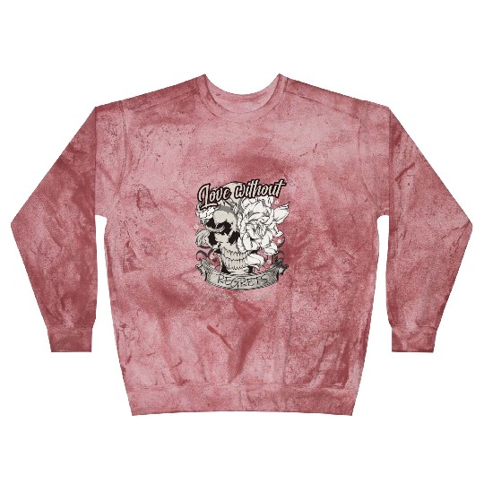 Love With No Regrets Skull With Roses Gift Blast Sweatshirts