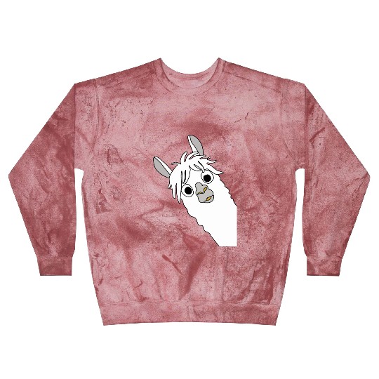 Laughing alpaca comic lama in white with big eyes Blast Sweatshirts