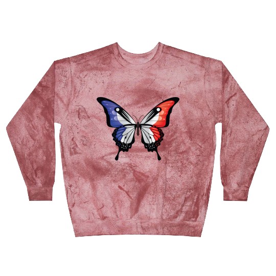 France Swallowtail Butterfly Flag Blast Sweatshirts