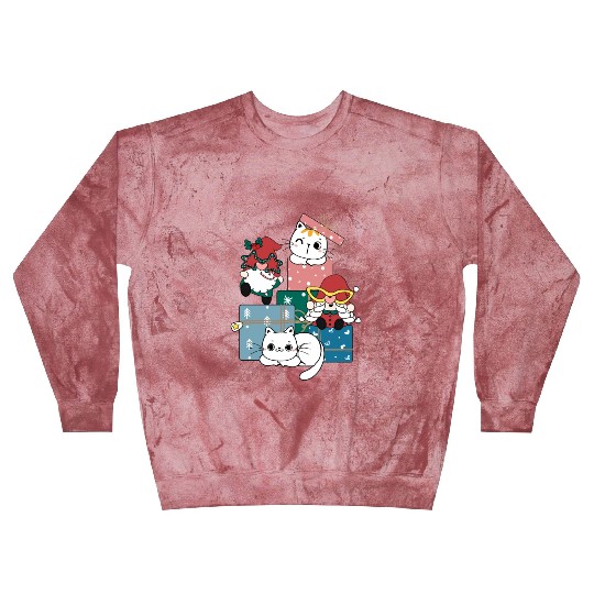 cute gnome and kitty cats on present gift box Blast Sweatshirts