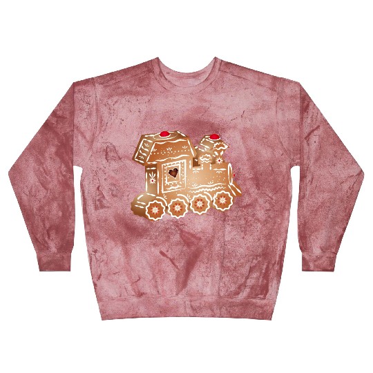 decorated gingerbread locomotive for Christmas Blast Sweatshirts