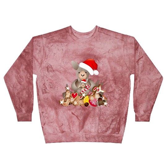 cute kangaroo for christmas with santa hat Blast Sweatshirts