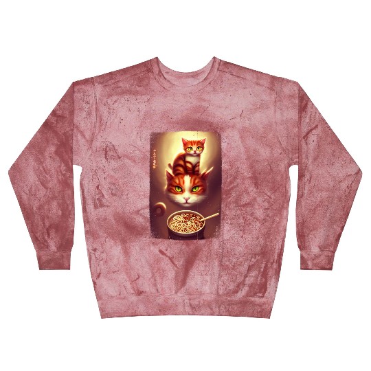 kawaii Japanese cat ramen noodles bowl Blast Sweatshirts