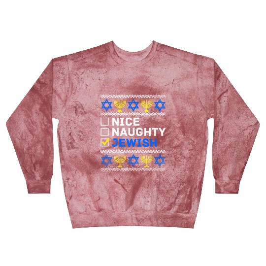Nice Naughty Jewish Ugly Hanukkah Sweater Chanukah Blast Sweatshirts