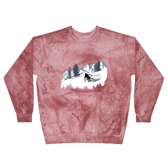 Skier and Mountains, Skiing Blast Sweatshirts