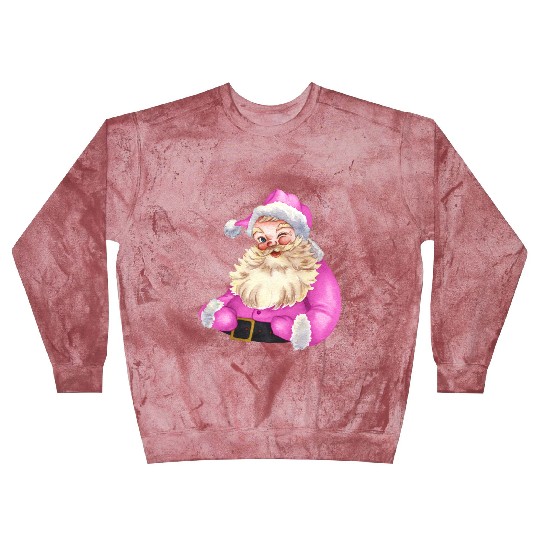 Retro Pink Santa Claus-Retro Pink Santa Claus Wate Blast Sweatshirts