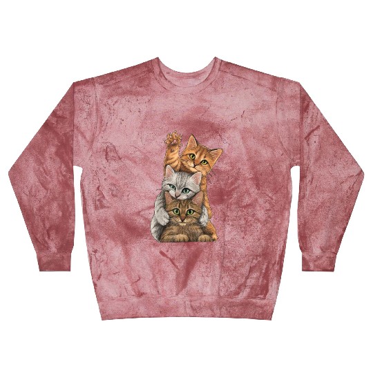 cute little Cats playing Wall lovers kitty kittens Blast Sweatshirts