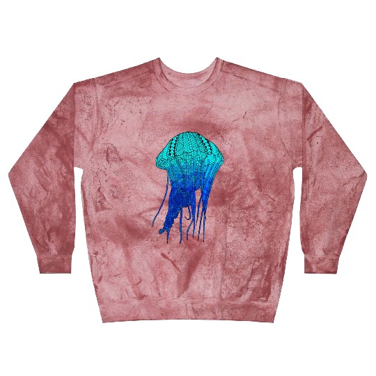 Cool Ocean Blue Tribal Jellyfish Blast Sweatshirts