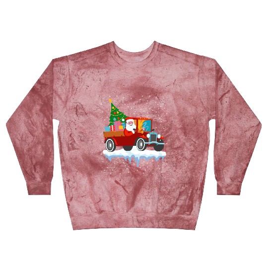 Red jeep pine tree Funny Merry Christmas family Blast Sweatshirts