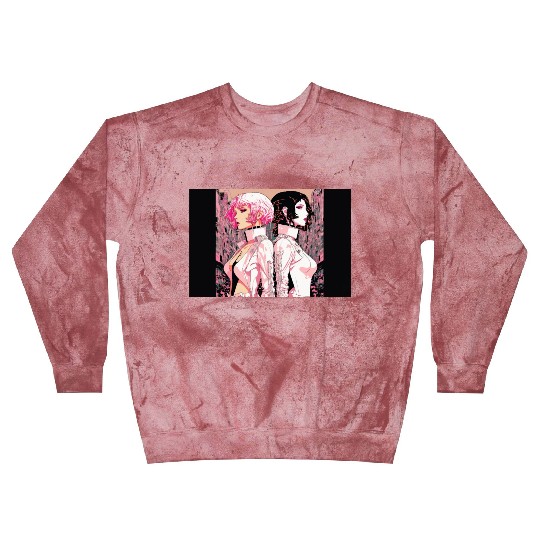 Together in the Street - Cyberpunk City Portrait Blast Sweatshirts