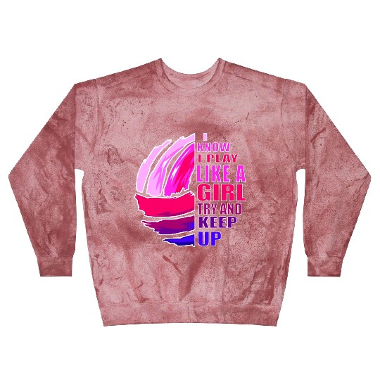 Volleyball Play Like A Girl K Purple Great Blast Sweatshirts