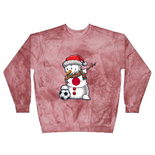 Soccer Boy Dabbing Snowman Christmas Jersey Japan Blast Sweatshirts