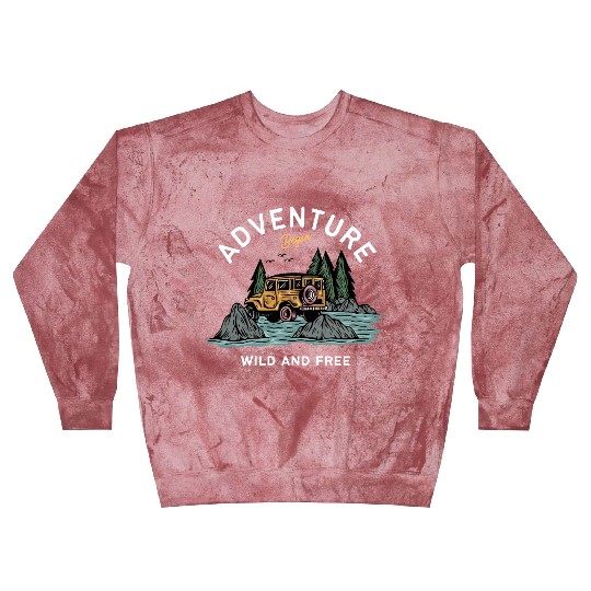 Light Blue Illustration Adventure Blast Sweatshirts