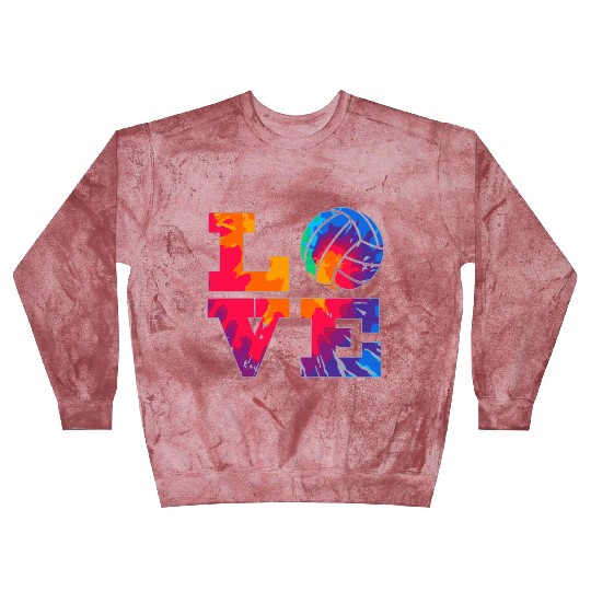 Volleyball Love Tie Dye Look Forn Girls Great Blast Sweatshirts