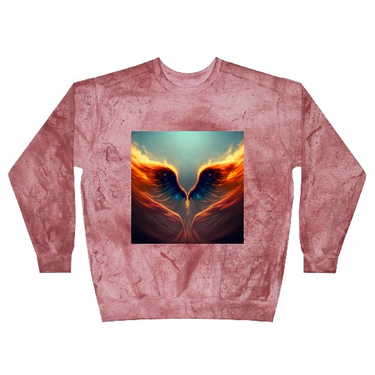 Mashup Epic Wallpaper Flaming Angel Wings Blast Sweatshirts