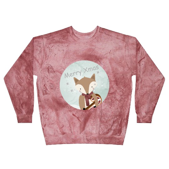 cute fox for Christmas with candy cane Blast Sweatshirts